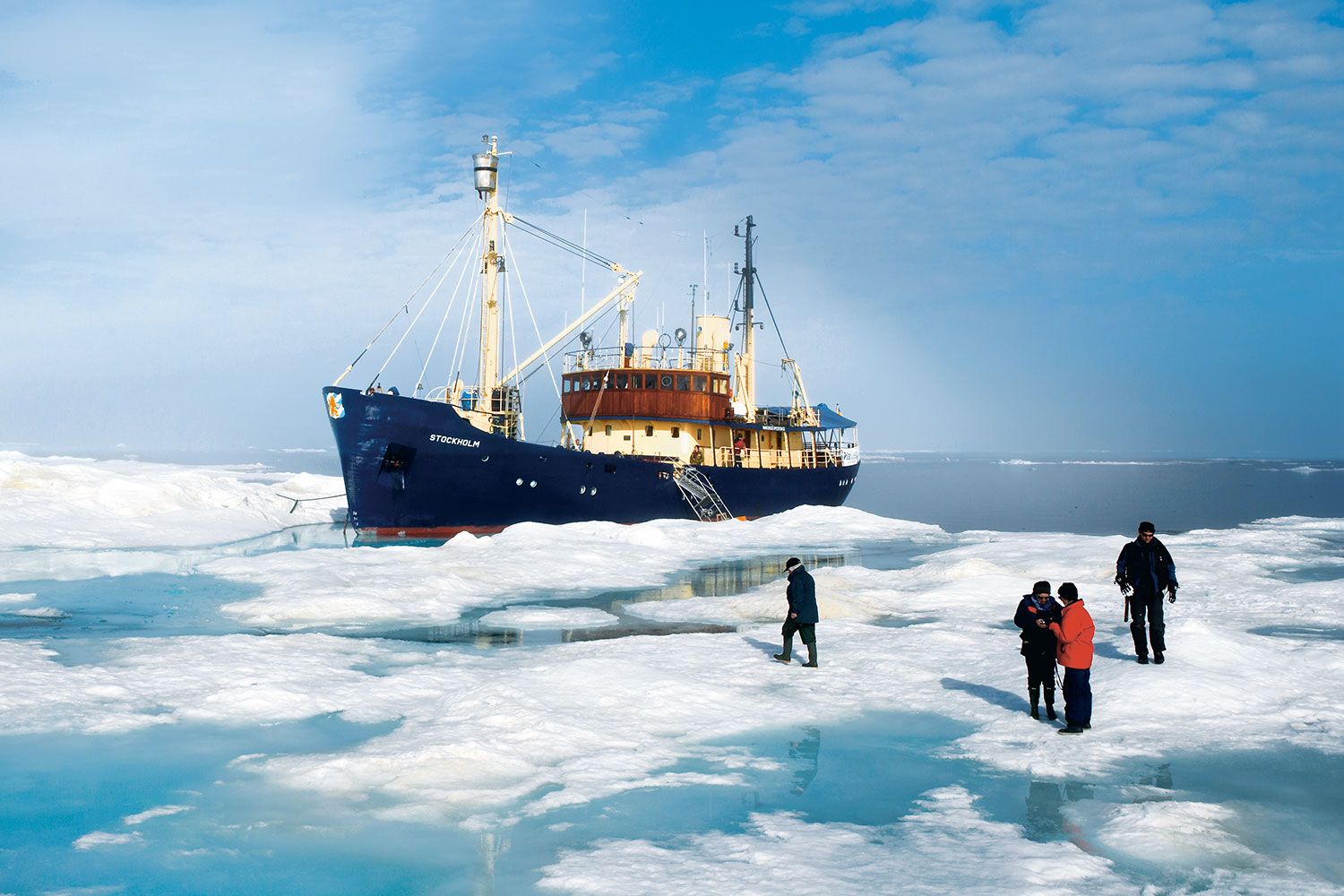 Arctic Explorer Ship on a frozen sea