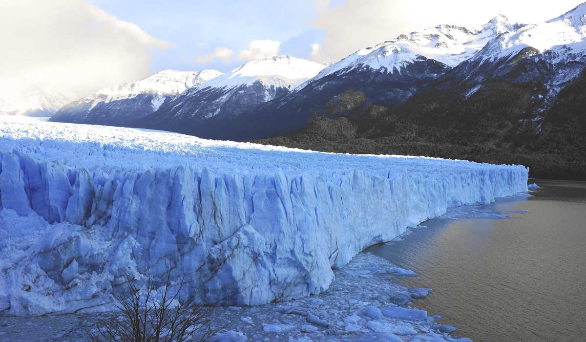 Icebergs floating in a Patagonian lake